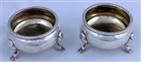 Pair of George II Antique Silver Salt Cellars made in 1737