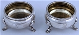 Pair of George II Antique Silver Salt Cellars made in 1737