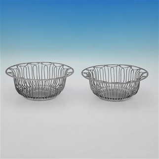 Pair of Wirework Bread Dishes