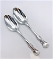 Antique Hallmarked Sterling Silver Pair Victorian Devonshire Pattern Tablespoons 1851