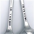 Antique Hallmarked Sterling Silver George III Pair Old English Pattern Tablespoons 1774