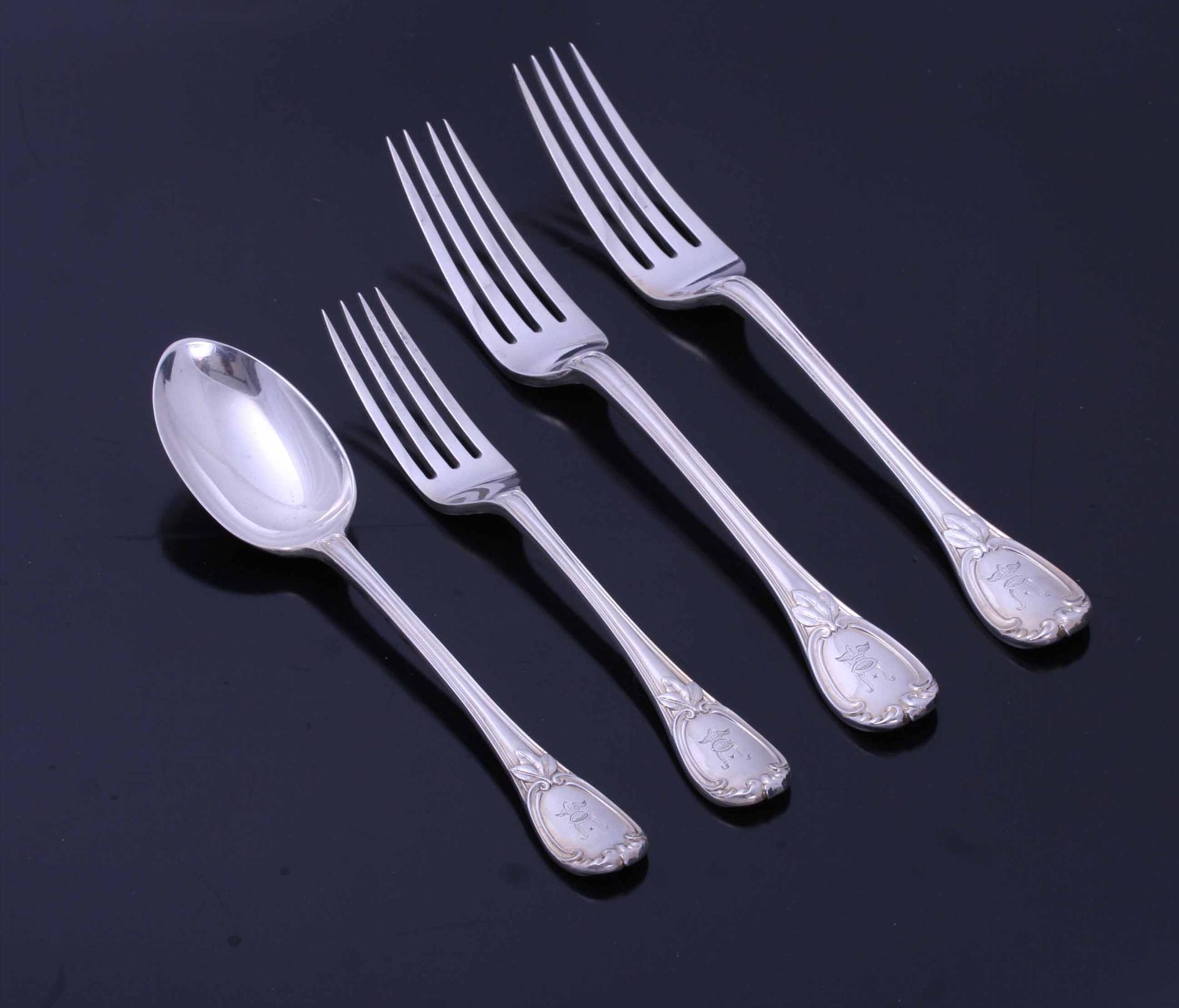 Rare palm pattern Victorian sterling silver flatware : MyFamilySilver.com