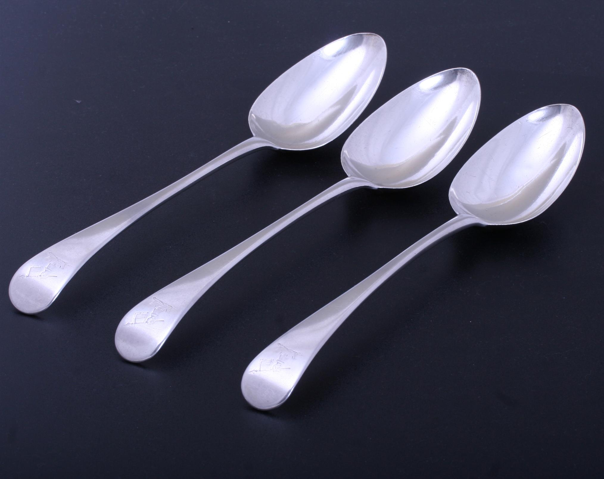 Set of three George III sterling silver table spoons : MyFamilySilver.com