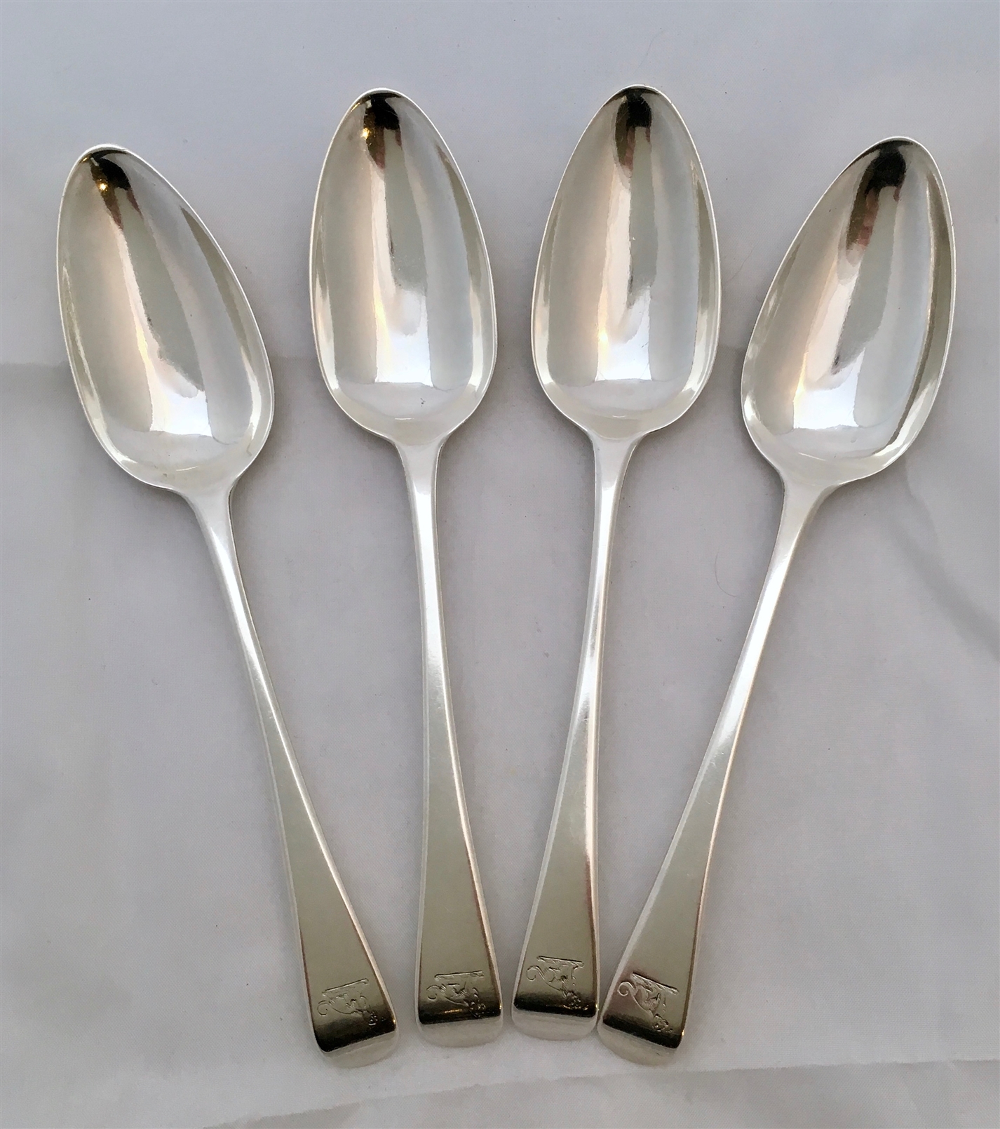 Antique George III Sterling Silver Set Four Old English Pattern Dessert ...